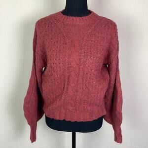 New! Nordstrom’s Love, Fire blouson sleeve cable knit sweater women’s M